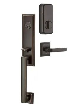 Emtek Single Cylinder Wilshire Handleset EMPowered Motorized Smart Lock Upgrade With Argos Lever