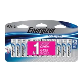 Energizer L91 L91SBP-12 Battery, 1.5 V Battery, AA Battery, Lithium