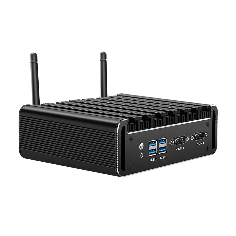 Fanless Mini PC Intel Core i7-5500U i5-5200U i3-5005U Dual Ethernet 2x RS232 HDMI VGA Video Output WiFi Support Windows Linux OS