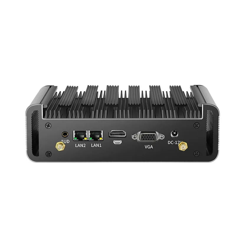 Fanless Mini PC Intel Core i7-5500U i5-5200U i3-5005U Dual Ethernet 2x RS232 HDMI VGA Video Output WiFi Support Windows Linux OS