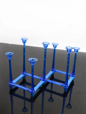 Foldable Glass Stand & Candle Stand Dark Blue