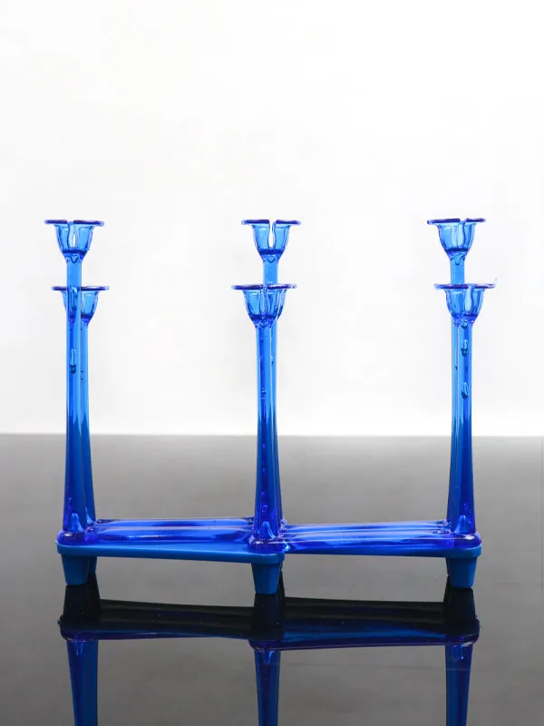 Foldable Glass Stand & Candle Stand Dark Blue