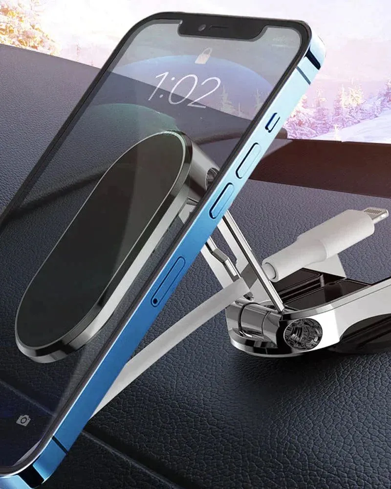 Foldable magnetic car phone holder