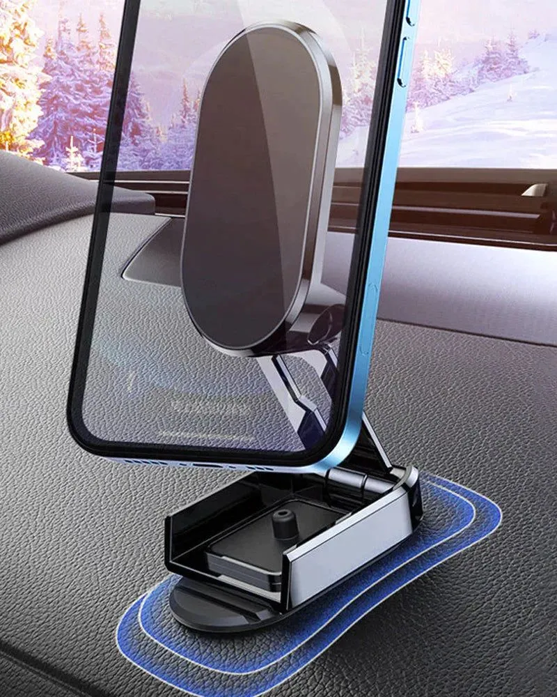 Foldable magnetic car phone holder