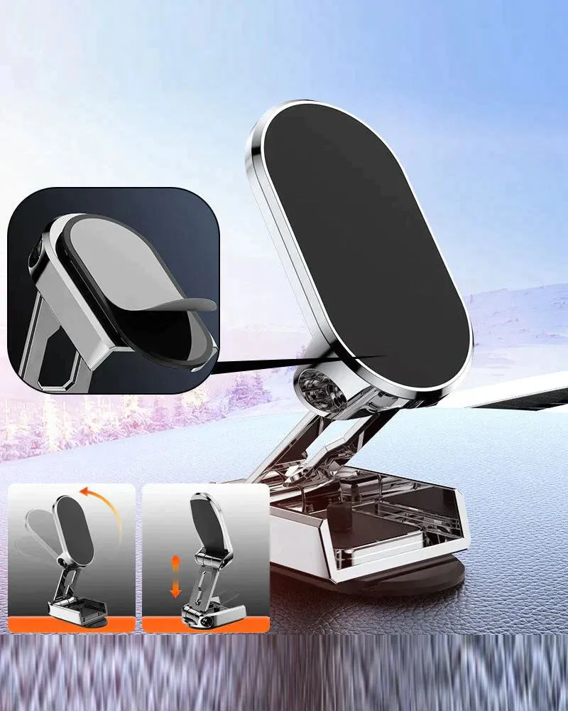 Foldable magnetic car phone holder