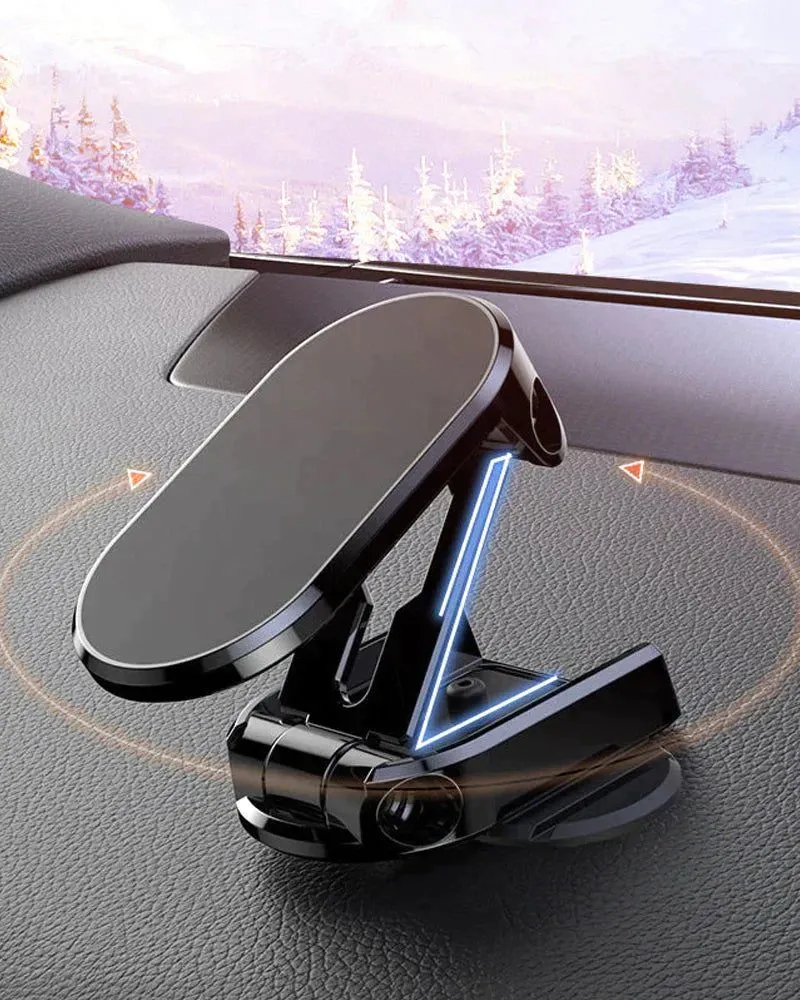 Foldable magnetic car phone holder