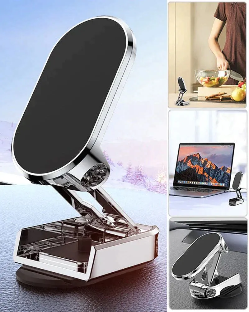 Foldable magnetic car phone holder