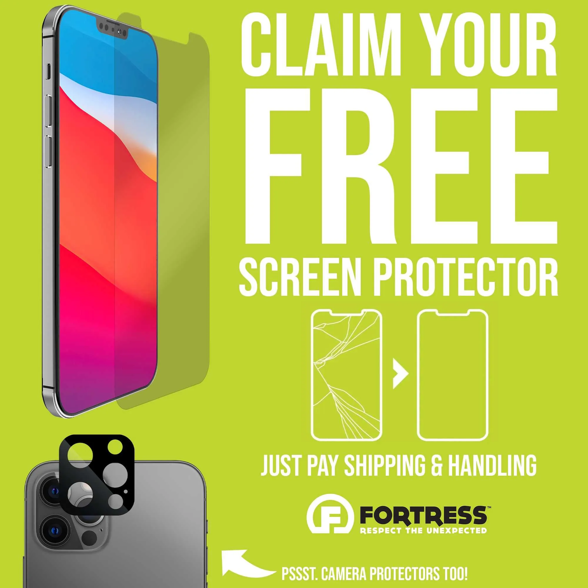 Free Screen Protector or Camera Protector (Just Pay Shipping)