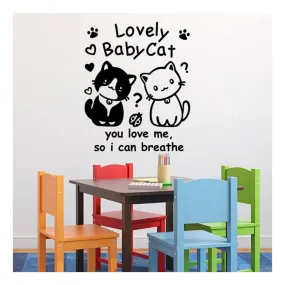 GADGETS WRAP Funny Cute Kitten Art Wall Sticker Children's Room Home Decoration Vinyl Wall Decoration Decal Sticker