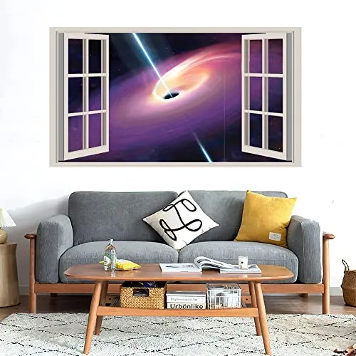 Gadgets WRAP Printed Wall Decal Sticker Fake Window Style Decal (90cm x 50cm) - SciFi Black HoleRay