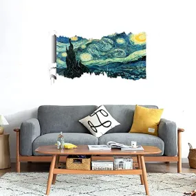 Gadgets WRAP Printed Wall Decal Sticker Scratched Paper Style Wall Decal (90cm x 50cm) - Starry Night Van Gogh