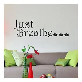 GADGETS WRAP Vinyl DIY Wall Decal Stickers Quote Words Inspiring Meditation Room Just Breathe Vinyl Wall Decoration Sticker