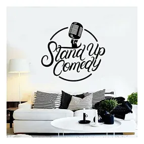 GADGETS WRAP Wall Vinyl Decal Words Stand Up Comedy Microphone Concert Wall Stickers Wall Decoration Decal Sticker