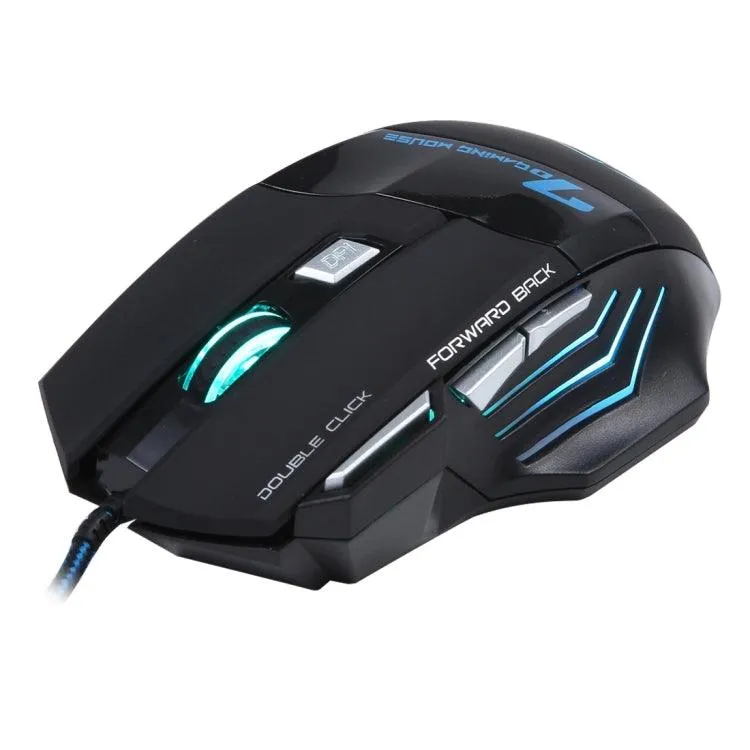 High-Precision 7-Button Wired Optical Gaming Mouse with 5000 DPI and Scroll Wheel for PC and Laptop