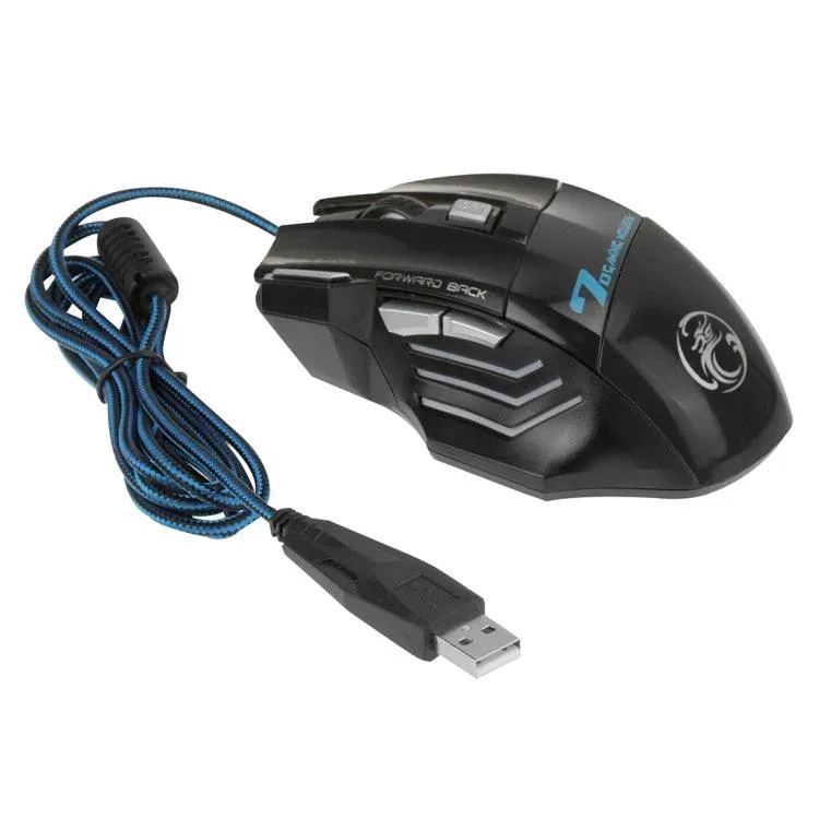 High-Precision 7-Button Wired Optical Gaming Mouse with 5000 DPI and Scroll Wheel for PC and Laptop