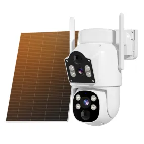 Hiseeu Dual Lens Wireless Solar Camera, 4MP WiFi Security Camera, PTZ 360°, Auto-Tracking, PIR Motion Detection, Color Night Vision, IP66, 2-Way Audio, 2.4G WiFi, No Monthly Fee, Not Work with NVR