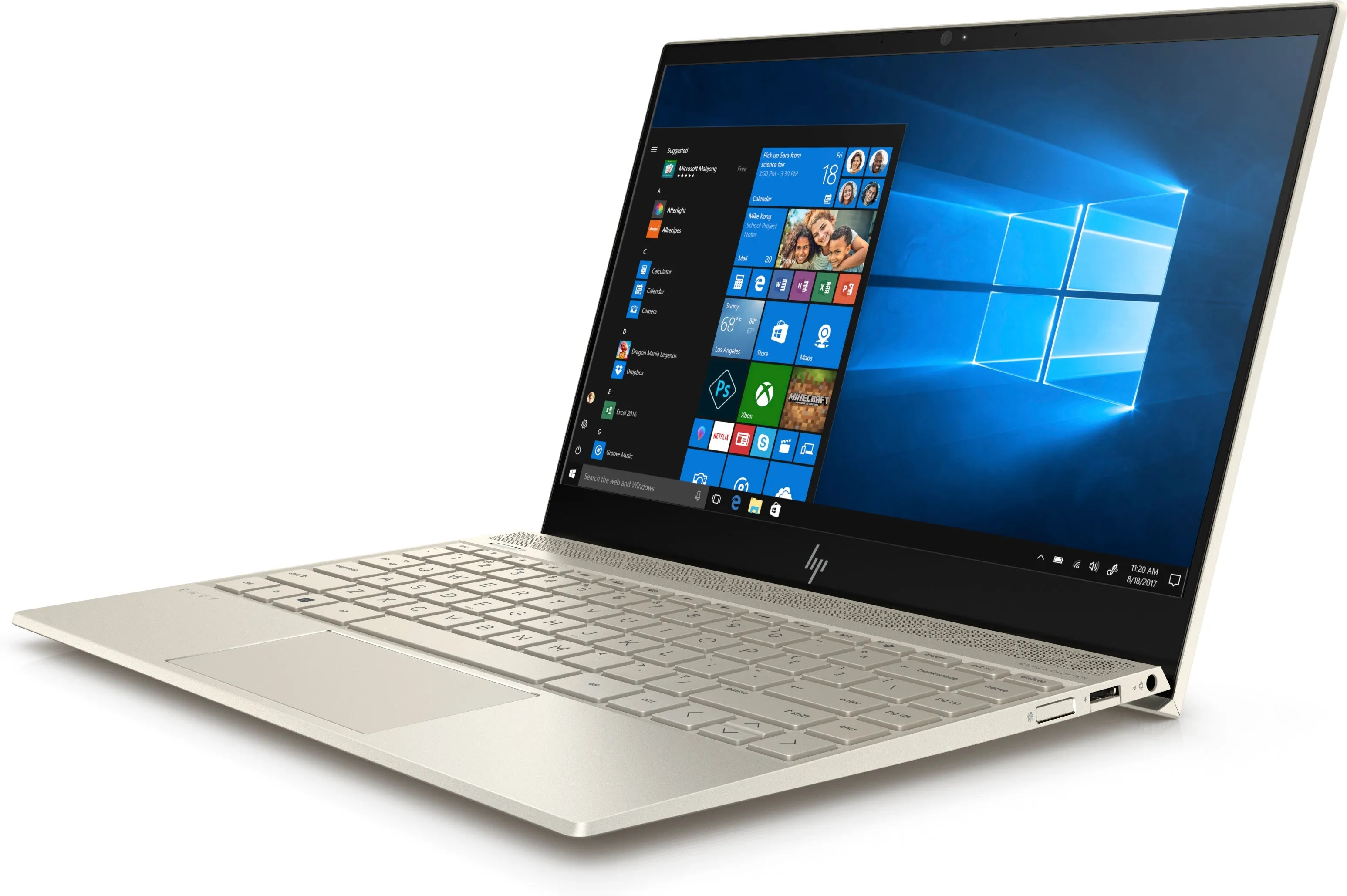 HP Envy 13-ah0075nr 13.3" FHD (Non-Touch) Notebook, Intel: i5-8250U, 1.60GHz, 8GB RAM, 128GB SSD, Windows 10 Home 64-Bit, Gold- 3VN94UA#ABA