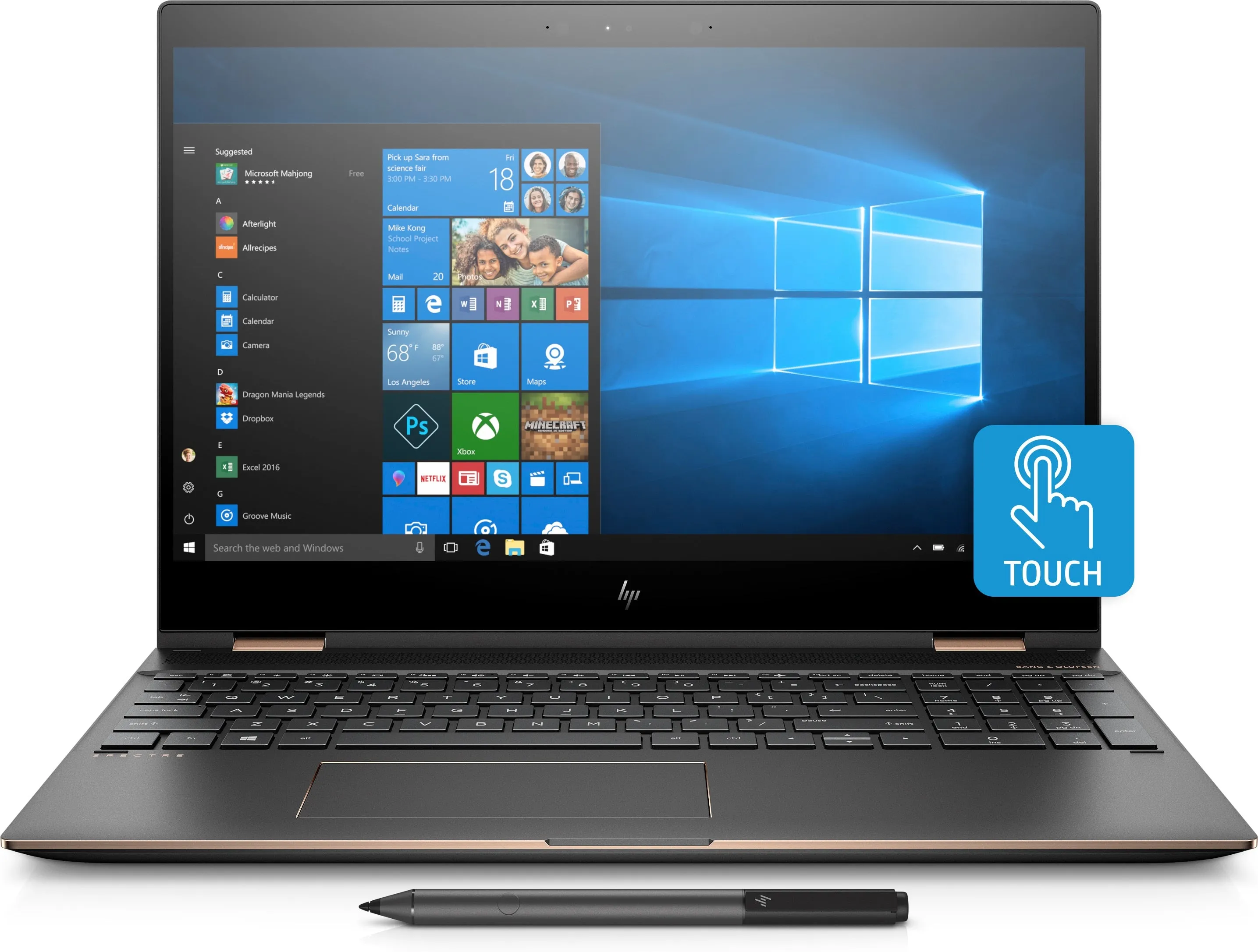 HP Spectre x360 15-ch011nr 15.6" 4K Touch Notebook, Intel Core i7, 1.80GHz, 16GB RAM, 512GB SSD, Windows 10 Home - 3MU06UA#ABA (Certified Refurbished)