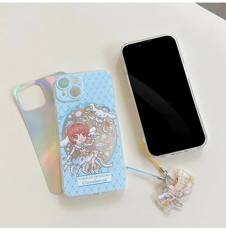 Japanese Cartoon CardCaptorSakura Cafe Maid Laser Version with KU CN PN iPhone Case 6 7 8 PLUS SE2 XS XR X 11 12 13 14 15 Pro Promax 12mini 13mini