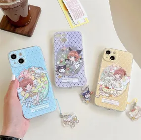 Japanese Cartoon CardCaptorSakura Cafe Maid Laser Version with KU CN PN iPhone Case 6 7 8 PLUS SE2 XS XR X 11 12 13 14 15 Pro Promax 12mini 13mini