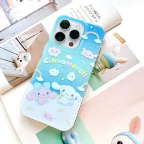 Japanese Cartoon Cinnamoroll Rainbow Sky iPhone Case 14 15 Pro Promax