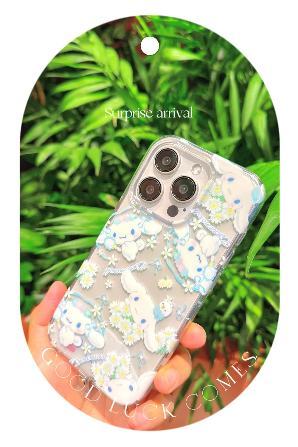 Japanese Cartoon Sanrio | Clean Romantic Daisy Garden Cinnamoroll - iPhone Case 13 14 15 Pro Promax