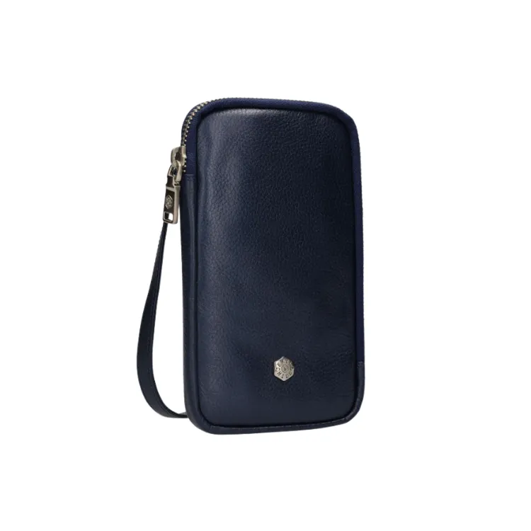 Jekyll & Hide Mobile Phone Pouch With Strap - Metallic Indigo