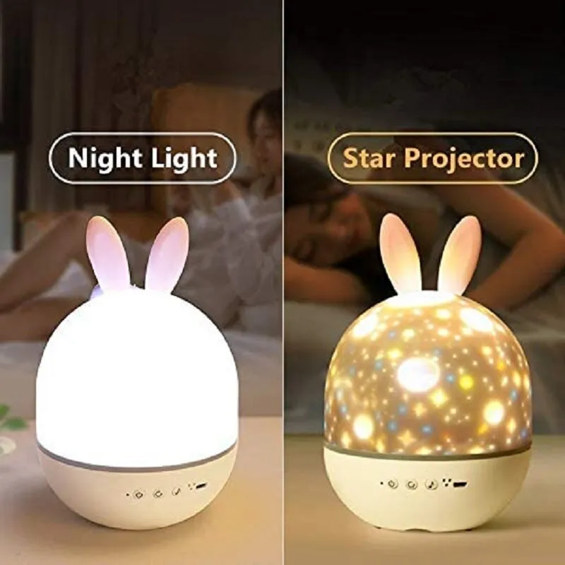 LED Universe Stars Bunny Projector Night Light