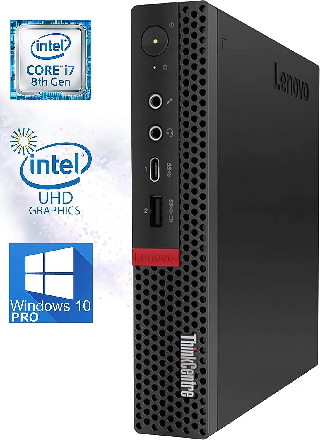 Lenovo ThinkCentre M920q Tiny Desktop PC | Intel Core i7-8700T up to 4.00 GHz Turbo 6-Cores (8th Gen), 24GB RAM, 512GB M.2 SSD, WiFi, Triple 4K Monitor Support, DisplayPort, HDMI, WiFi, Keyboard & Mouse, 1Gb Ethernet - Windows 10 Pro, 1 Year Warranty