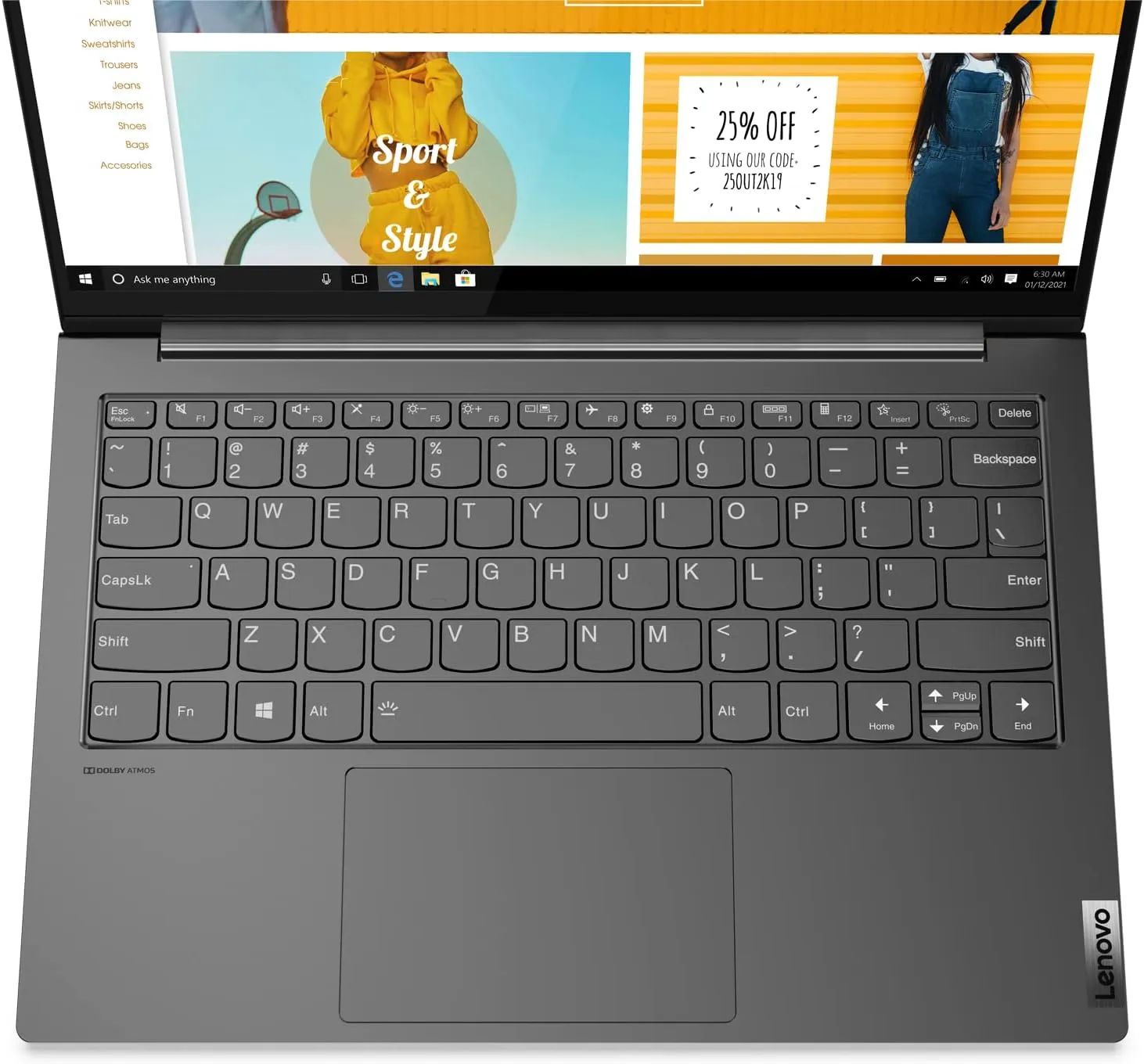 Lenovo Yoga Slim 7 13.3 Inch 2.5K Laptop - AMD Ryzen 7 5800U, Integrated AMD Radeon Graphics, 8GB RAM, 512GB SSD, Windows 11 - Iron Grey