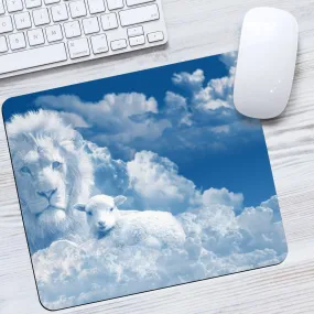 Lion and The Lamb In the Clouds Mousepad