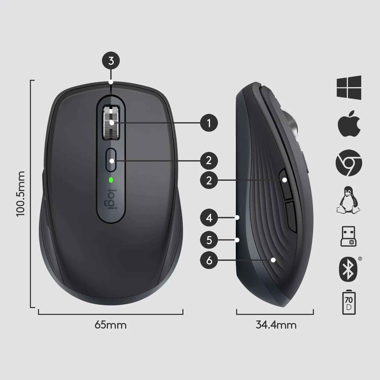 Logitech MX Anywhere 3 Compact Performance Mouse