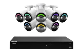 Lorex Fusion Series 4K 16 Camera Capable (Wired or Fusion Wi-Fi) 4TB Wired NVR System with H12 Wired 4K IP Bullet Cameras