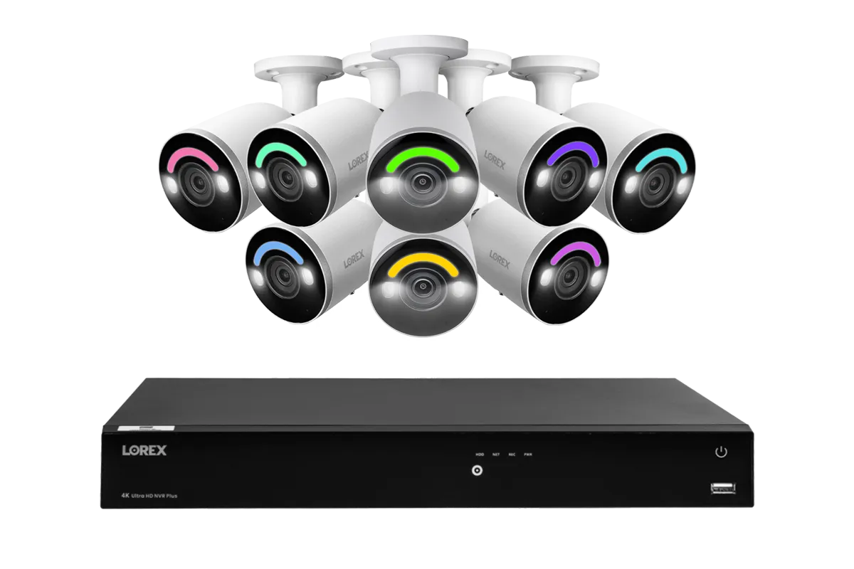 Lorex Fusion Series 4K 16 Camera Capable (Wired or Fusion Wi-Fi) 4TB Wired NVR System with H12 Wired 4K IP Bullet Cameras