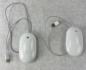 Lot( 2 ) Apple A1152 Wired 18in USB White Mouse Mice Original Genuine OEM