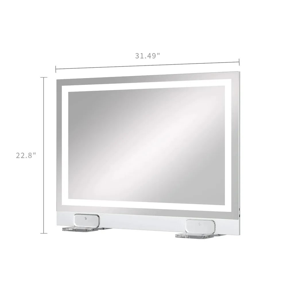 LUXE LED Mirror with Phone Holder, Self Timer, and Remote Control