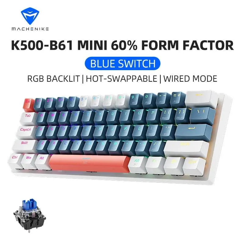 Machenike Mini Mechanical Gaming Keyboard: Compact RGB Backlit Keys