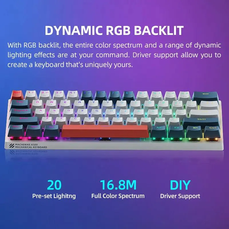 Machenike Mini Mechanical Gaming Keyboard: Compact RGB Backlit Keys