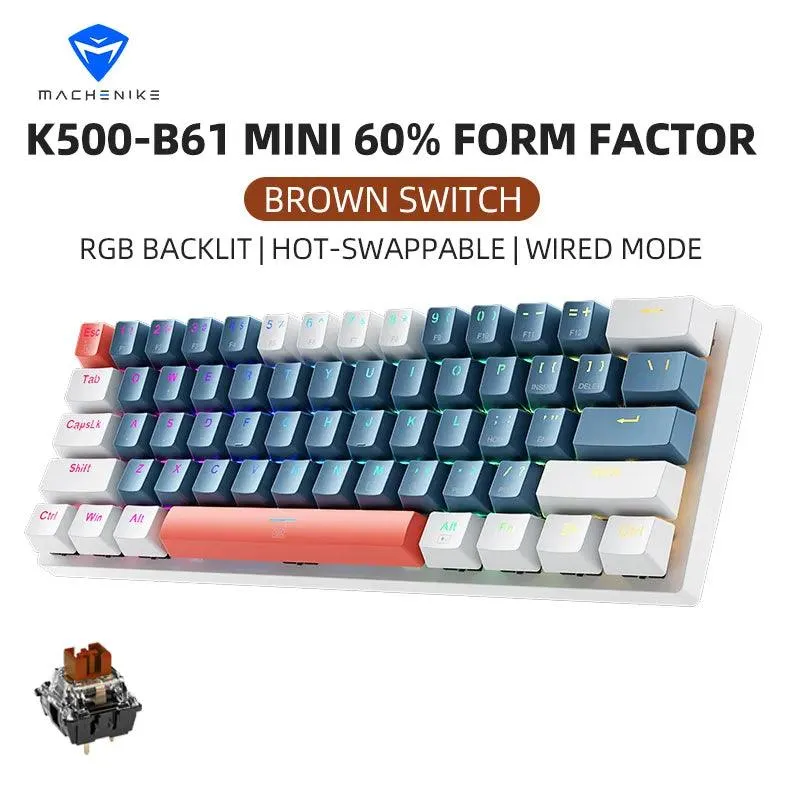 Machenike Mini Mechanical Gaming Keyboard: Compact RGB Backlit Keys