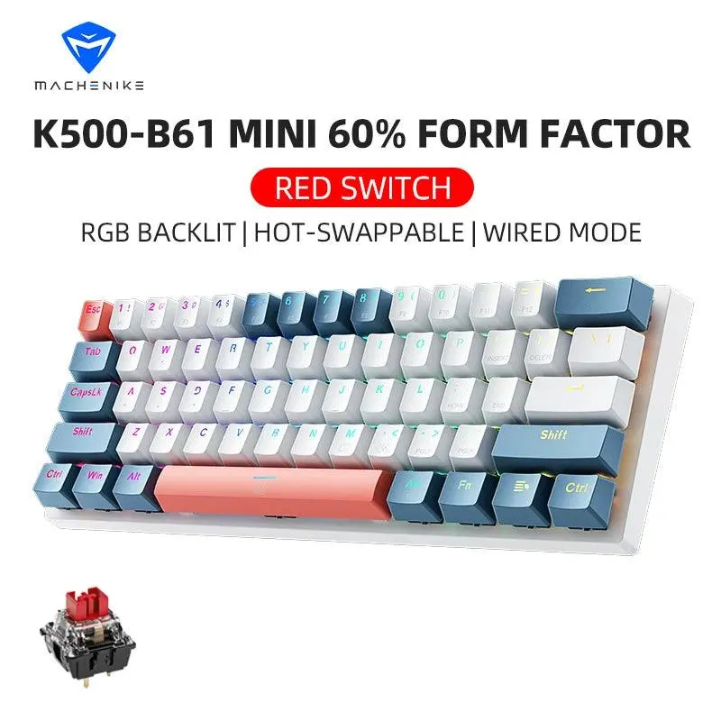 Machenike Mini Mechanical Gaming Keyboard: Compact RGB Backlit Keys