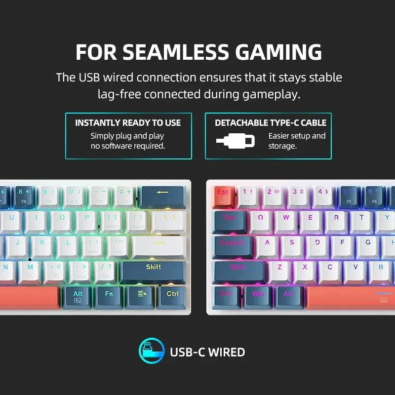 Machenike Mini Mechanical Gaming Keyboard: Compact RGB Backlit Keys