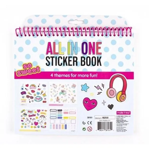 Make It Real So Sweet - All in One Fashion 4 Themes Sticker Book - Social Media Favorite Stickers (1500 Stickers)