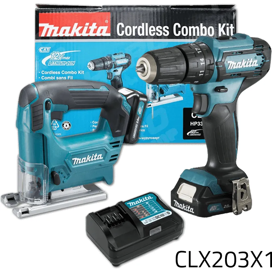 Makita CLX230X1 12V Cordless Combo Kit (CXT-Series) [Jigsaw   Hammer Drill]