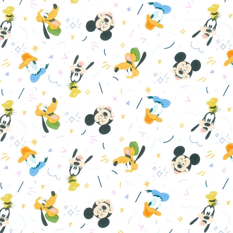 Mickey Mouse Play All Day - Play All Day Mickey and Donald White Yardage