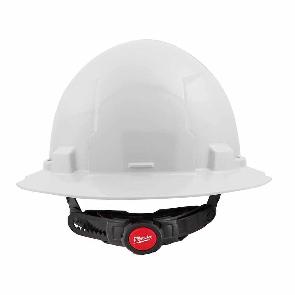 Milwaukee 48-73-1121 White Full Brim Hard Hat with 6PT Ratcheting Suspension – Type 1 Class E