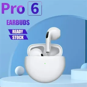 Mini Pro 6 TWS Bluetooth Earbuds - Wireless In-Ear Headphones for Xiaomi and Android Devices