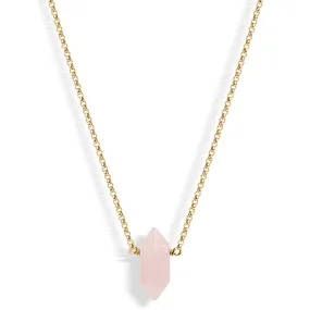 Mini Rose Quartz Point | Gold