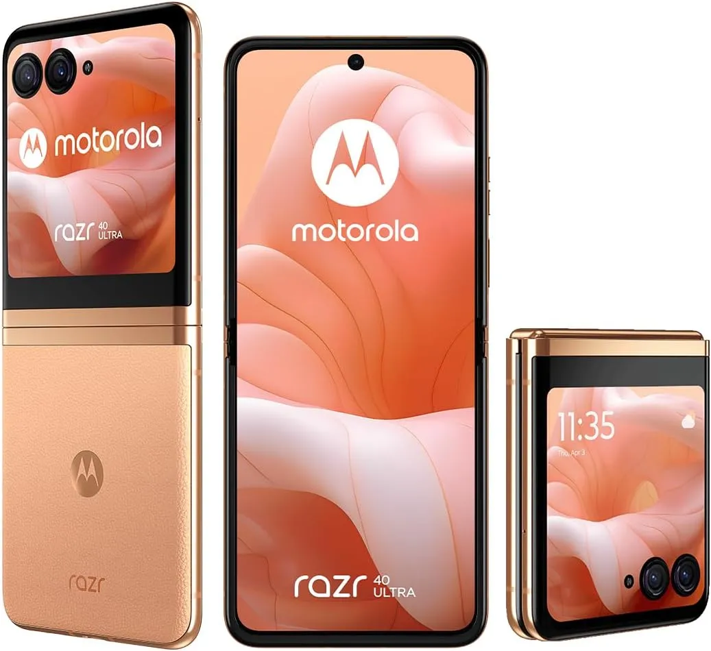 Motorola Razr 40 Ultra (Peach Fuzz, 8GB RAM, 256GB) - Unsealed, 3.6" External AMOLED, 6.9" 165Hz Display, 32MP Selfie Camera, 30W TurboPower, Android 13