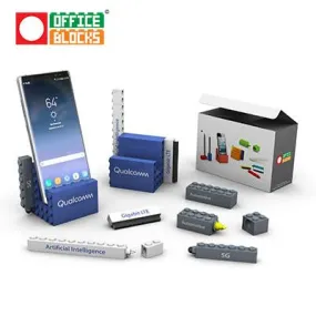 Office Blocks 5 in 1 Stationery Phone Stand Set