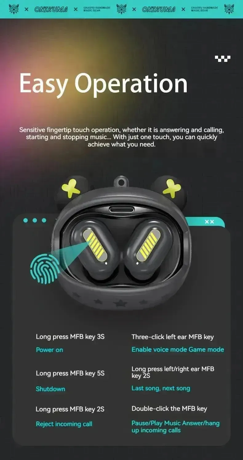 ONIKUMA T20 Wireless Gaming Earbuds